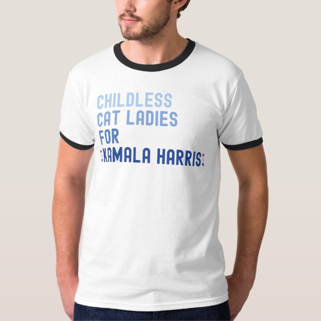 Camiseta Gato sin hijos para Kamala Harris 2024 - Kama (Anverso)