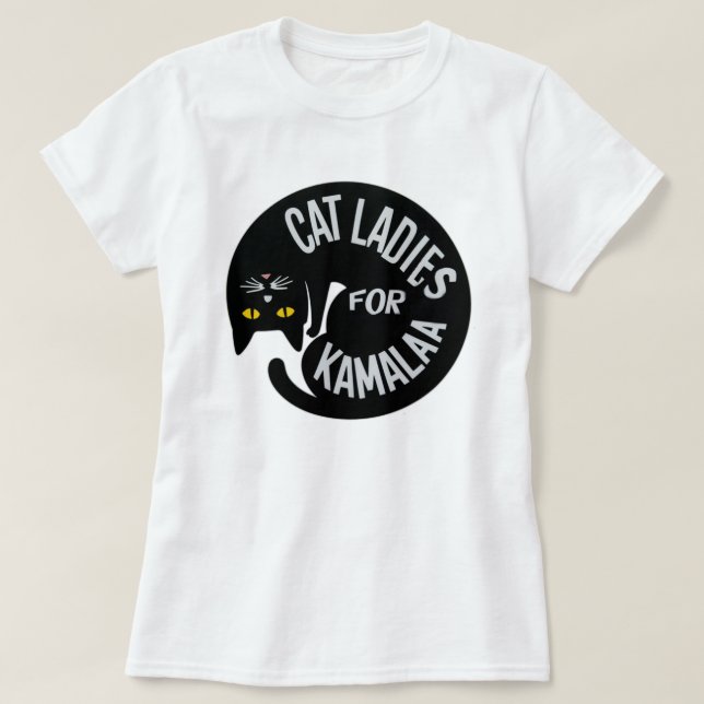 Camiseta Gato sin hijos para las damas de Kamala harris | 2 (Diseño del anverso)