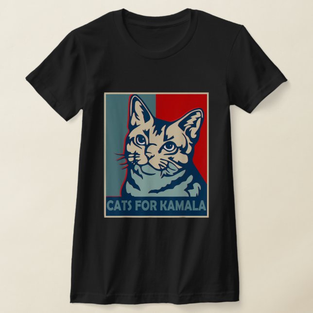 Camiseta Gato sin hijos votando Kamala Harris 2024 (Distribución)
