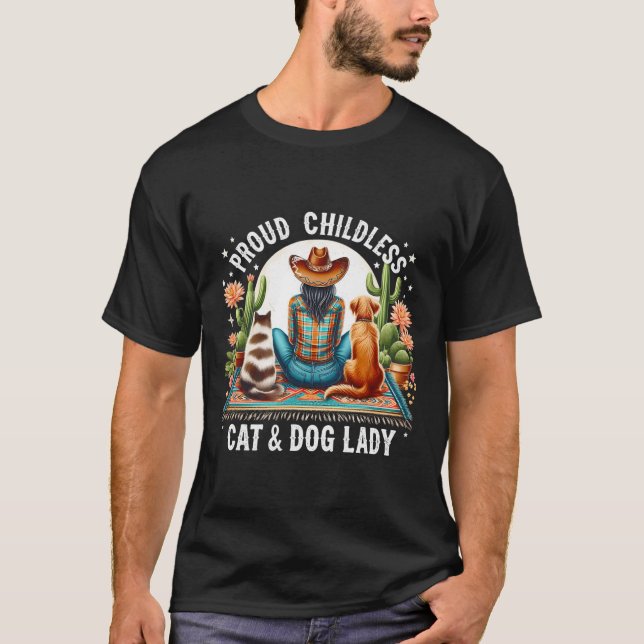 Camiseta Gato sin hijos y amplificador; animal perrito Lady (Anverso)