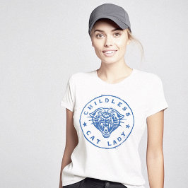 Camiseta Gato sin niños: Dama valiente y orgullosa independ