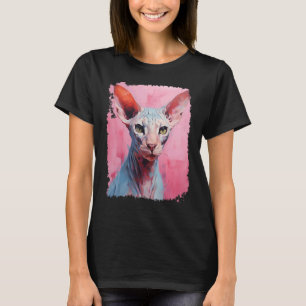 Camiseta Gato sin pelo rosa Sphynx Pop Art