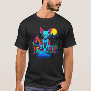 Camiseta Gato sin pelo Sphynx acampando