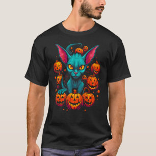 Camiseta Gato sin pelo Sphynx Halloween