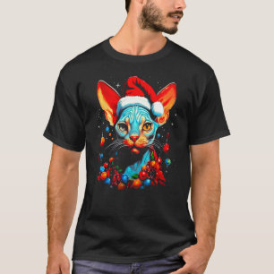 Camiseta Gato sin pelo Sphynx Navidad
