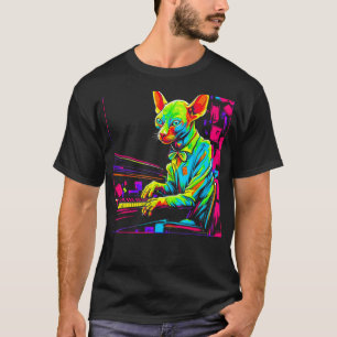 Camiseta Gato sin pelo Sphynx Piano