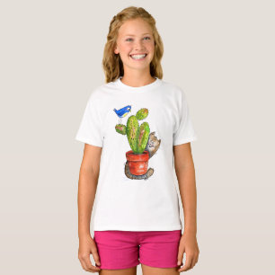 Camiseta Gato sinusal con cactus