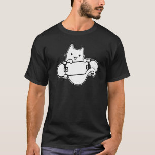 Camiseta Gato Skateboarder Patinando en Patineta Contorno