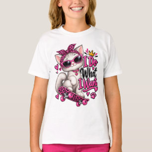 Camiseta Gato Skateboardista Hago Lo Que Quiero