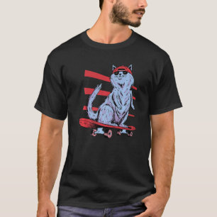 Camiseta Gato Skater Patinador Patineta Gatito Patineta