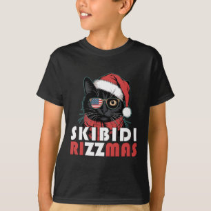 Camiseta Gato Skibidi Genial Navidad Santa Claus Carisma Ki