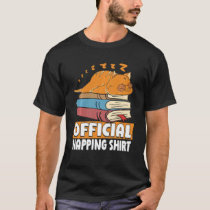 Camiseta Gato Sleeping Napping Bookworm Leer libro Lover B