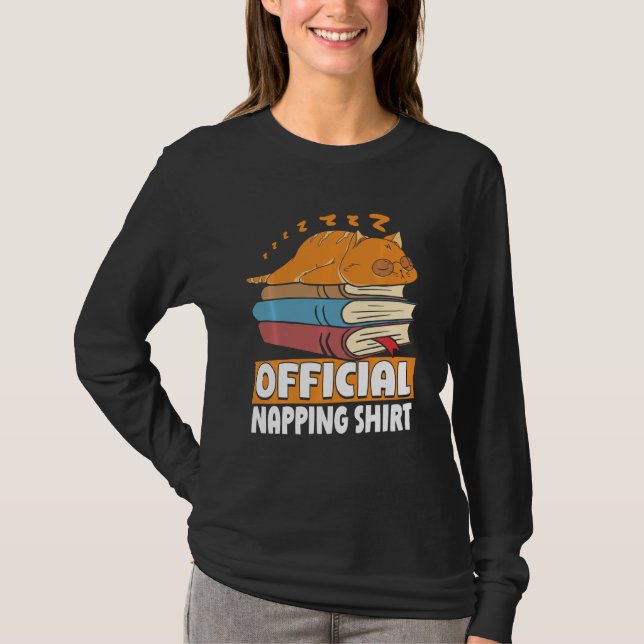 Camiseta Gato Sleeping Napping Bookworm Leer libro Lover B (Anverso)