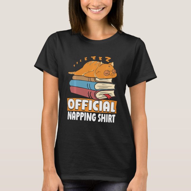 Camiseta Gato Sleeping Napping Bookworm Leer libro Lover B (Anverso)