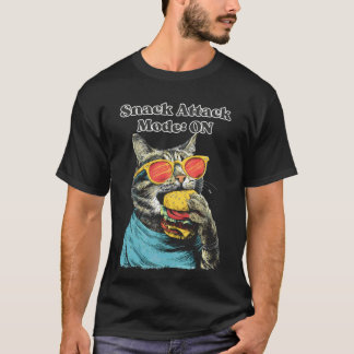 Camiseta Gato Snack Attack para Foodie y amantes de los gat