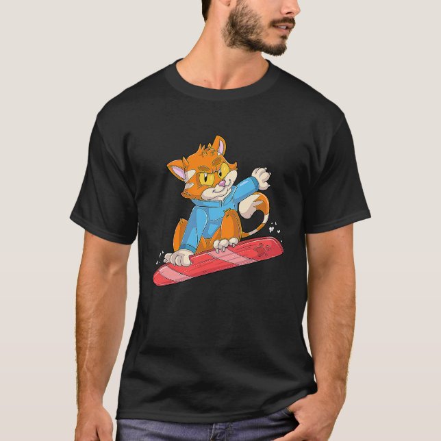 Camiseta Gato snowboarder (Anverso)