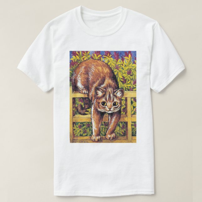 Camiseta Gato sobre cerca, Louis Wain (Diseño del anverso)