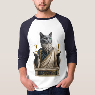 Camiseta Gato Socrates Azul Ruso