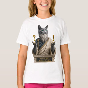 Camiseta Gato Socrates Azul Ruso