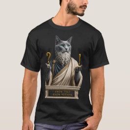 Camiseta Gato Socrates Azul Ruso
