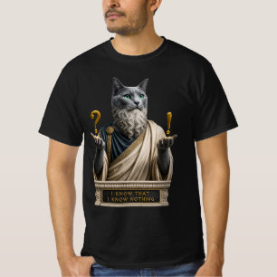 Camiseta Gato Socrates Azul Ruso