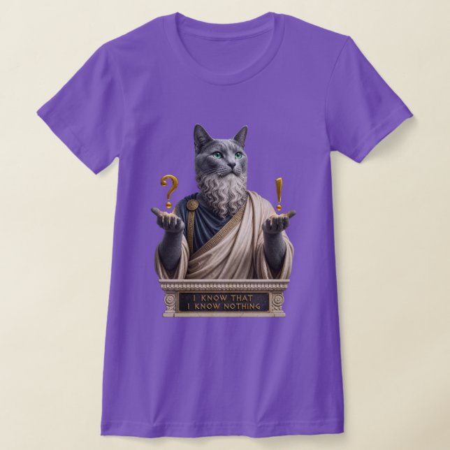 Camiseta Gato Socrates Azul Ruso (Distribución)