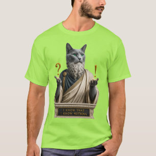 Camiseta Gato Socrates Azul Ruso