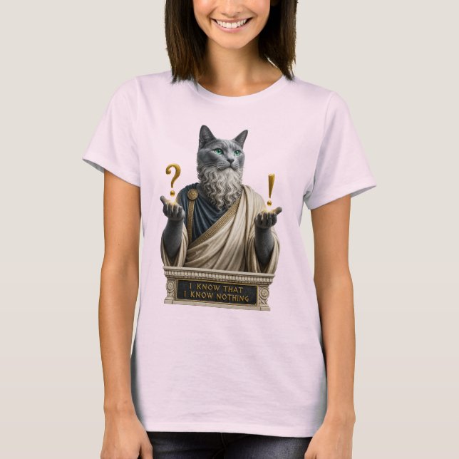 Camiseta Gato Socrates Azul Ruso (Anverso)