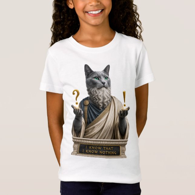 Camiseta Gato Socrates Azul Ruso (Anverso)