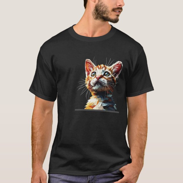 Camiseta gato solitario, mamá de gato, amante de gato, aman (Anverso)