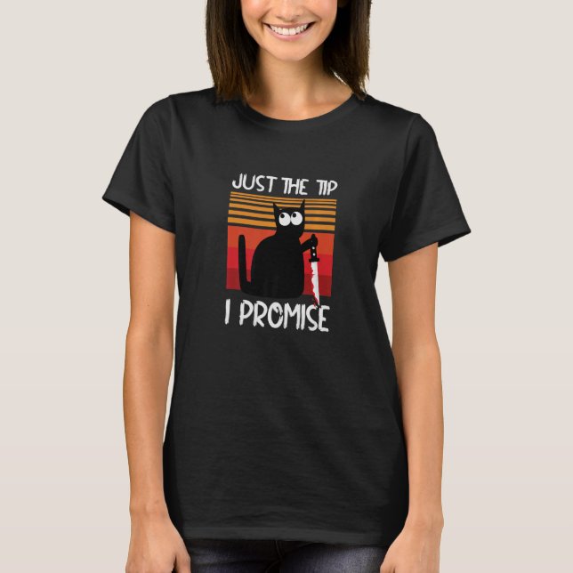 Camiseta Gato Sólo El Gato Asesino Con Gato De Cuchillo (Anverso)