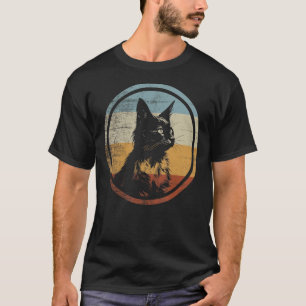 Camiseta Gato Somalí de Estilo Retro