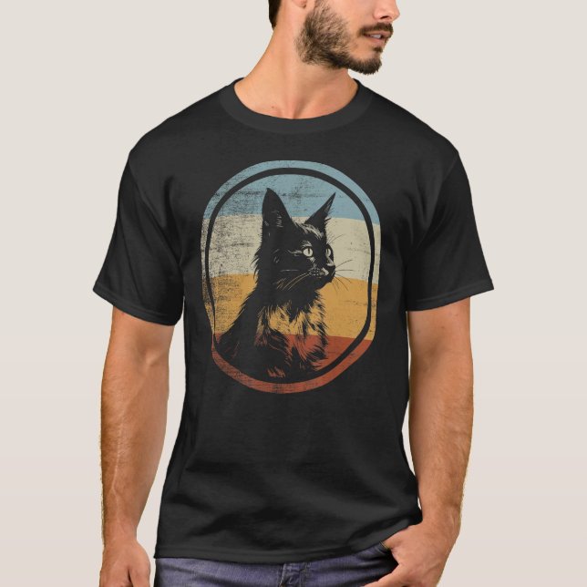 Camiseta Gato Somalí de Estilo Retro (Anverso)