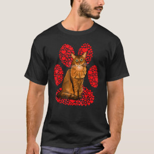 Camiseta Gato somalí Día de San Valentín Amor Pata