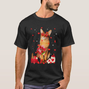 Camiseta Gato somalí lindo Valentine divertido gato papá ma