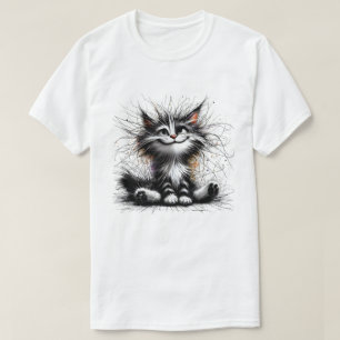 Camiseta Gato sonriente: arte digital lindo y feliz