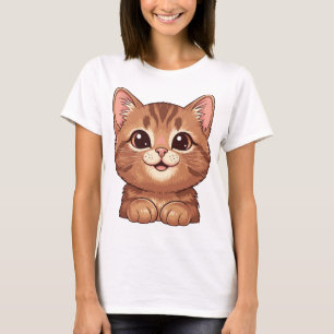 Camiseta gato sonriente, gato kawaii