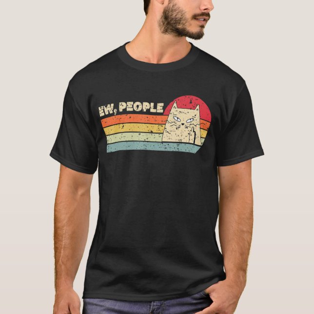 Camiseta Gato Sonrisa Meme estilo retro Gente pequeña Gato (Anverso)