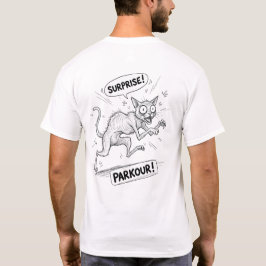Camiseta gato sorprendido divertida ilustración meme diseño