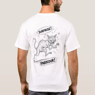 Camiseta gato sorprendido divertida ilustración meme diseño