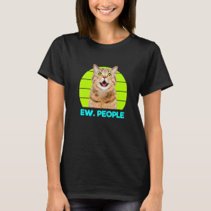 Camiseta Gato sorprendido divertido Meow, Ew. Ilustración d