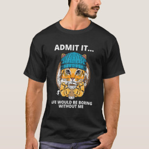 Camiseta Gato sosteniendo taza de café caliente Gato admíte