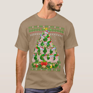 Camiseta Gato Sphyn Navidad árbol de luz Sphyn gato Cristo