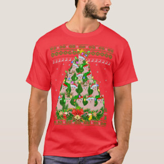 Camiseta Gato Sphyn Navidad árbol de luz Sphyn gato Cristo 