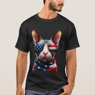 Camiseta Gato Sphynx 4 De Julio Día De La Independencia Due
