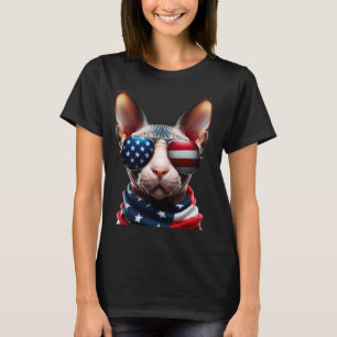 Camiseta Gato Sphynx 4 De Julio Día De La Independencia Due