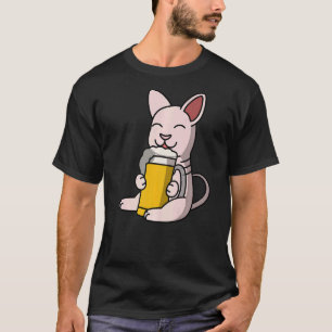 Camiseta Gato Sphynx Bebiendo Cerveza Mascota