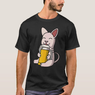 Camiseta Gato Sphynx Bebiendo Cerveza Mascota