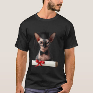 Camiseta Gato Sphynx Ceremonia de Graduación Gorra Graduado