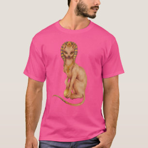 Camiseta Gato Sphynx con disfraz egipcio acuarela para gato